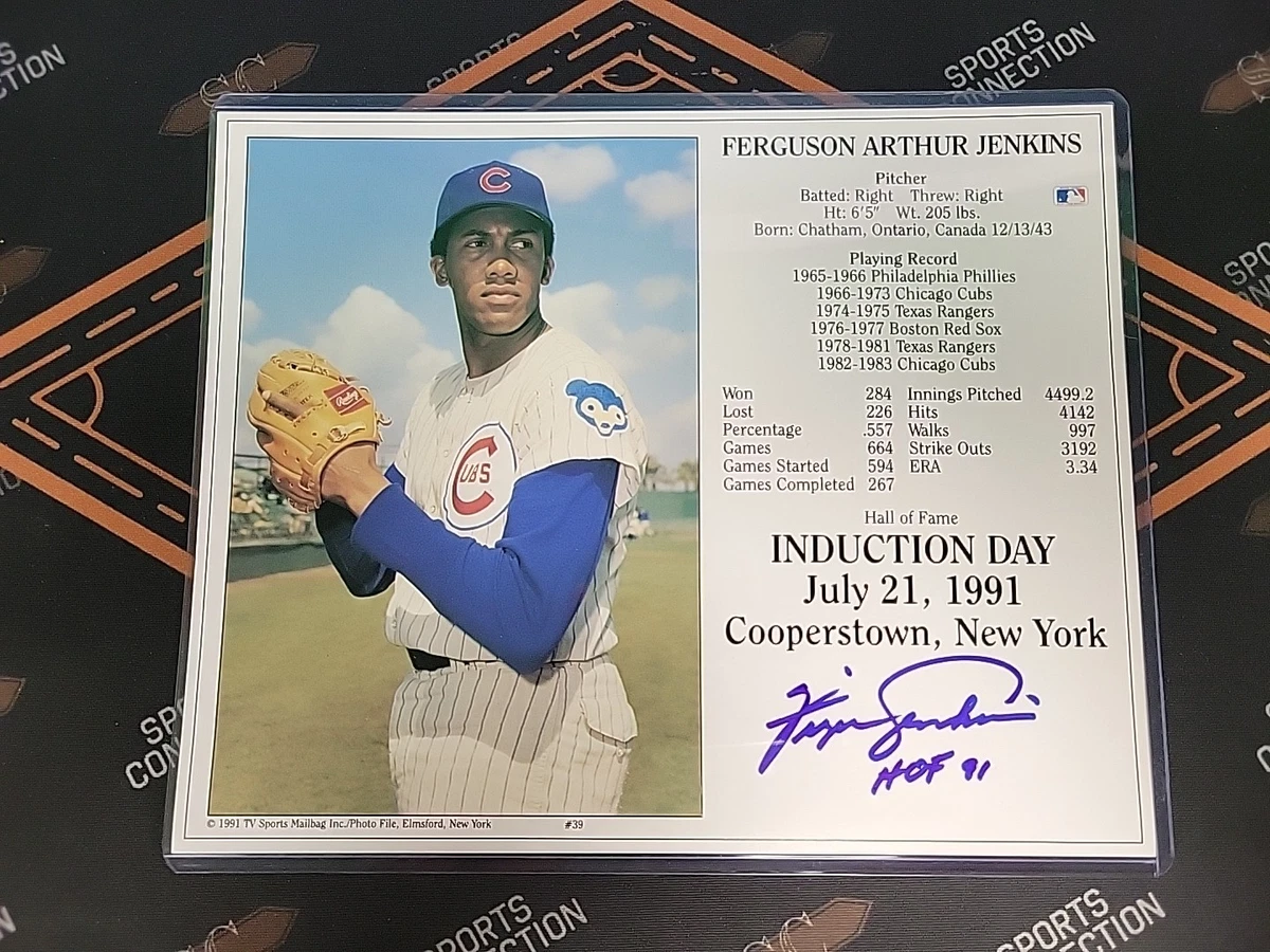 Fergie Jenkins Chicago Cubs MLB Original Autographed Photos for