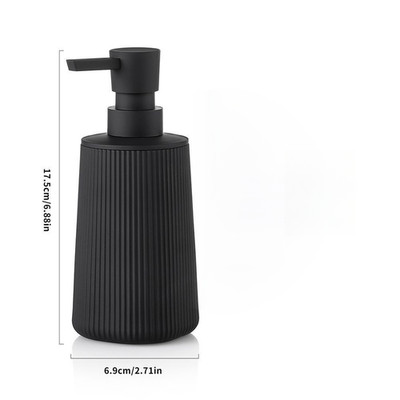 380ml Schwarz ABS Kunststoff Seifenspender Flasche mit Easy Press Pumpe für Sei