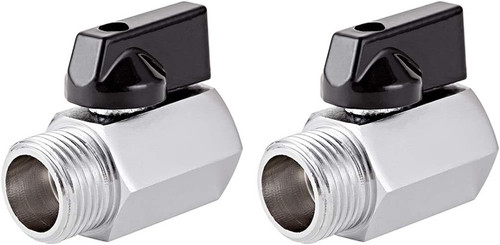 2 Pack Brass Mini Ball Valve 1/2 NPT Female Male Thread Shut Off Valve