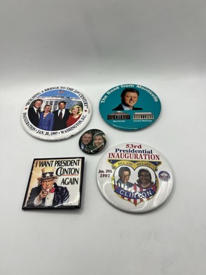 Bill Clinton/Hillary Set Of 5 Pins 