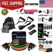Exercise Resistance Bands with Handles - 5 Fitness Workout Bands Stackable up...