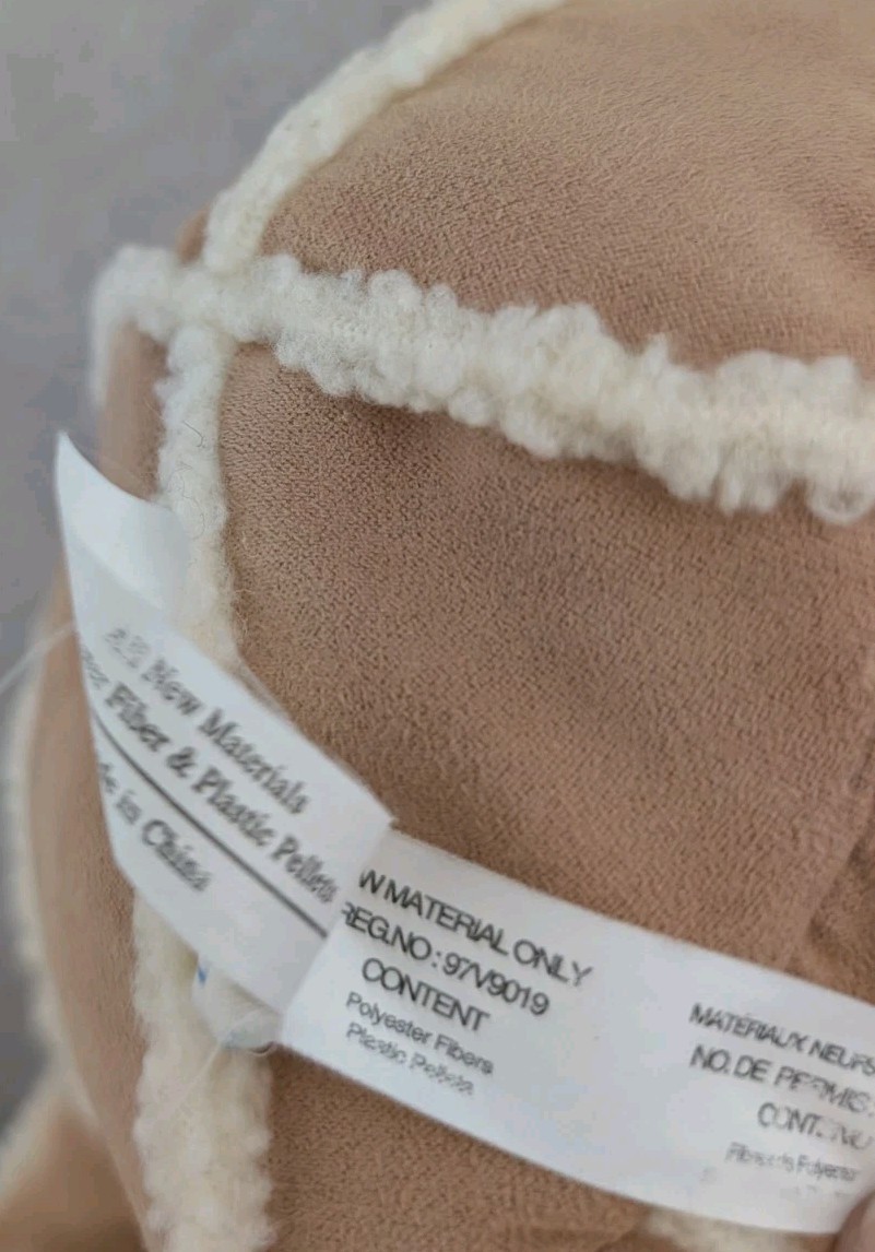 Pottery Barn Kids Patchwork Faux Suede Sherpa Fleece Teddy Bear Plush Doll