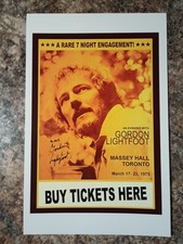 GORDON LIGHTFOOT SIGNED CONCERT POSTER PRINT 2005 COA INCLUDED