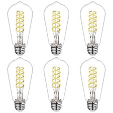 Dimmable Led Edison Bulbs 6w Equivalent To 60w Vintage Light Bulb E26 5000k St58
