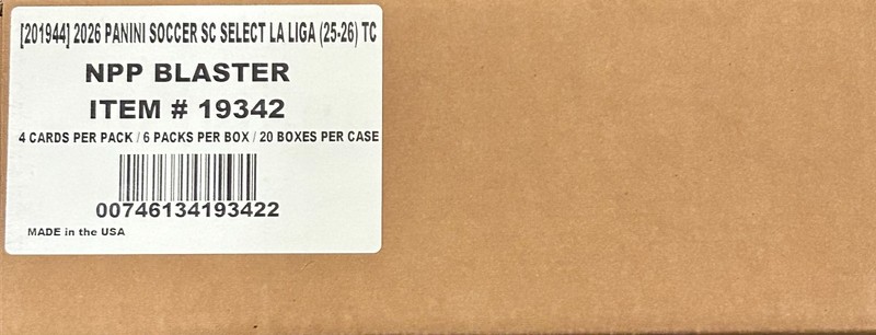 2025-26 Panini Select La Liga Soccer Factory Sealed Blaster Box CASE 20 Boxes