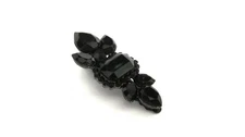 Smaller chuncky black metal black crystal hair pin alligator clip