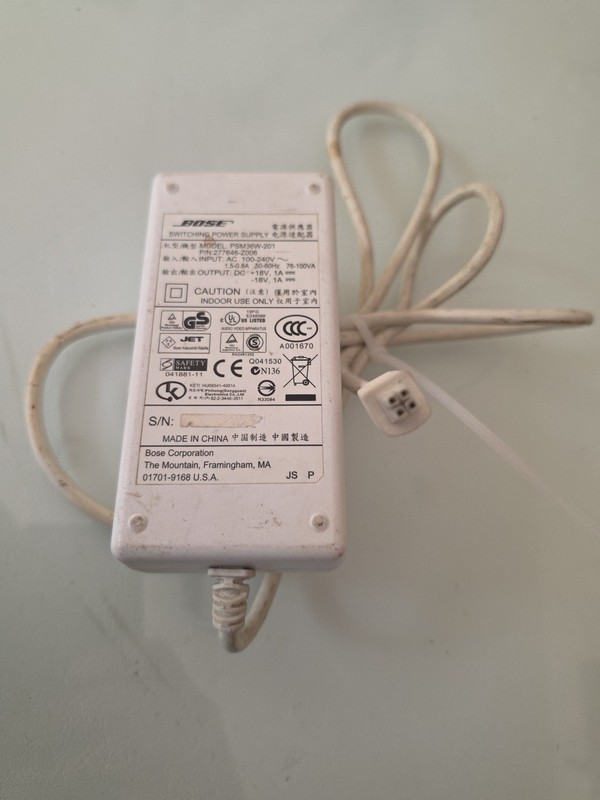 Bose Power Supply Model PSM36W-201/ 208 Square 4 Prong Sound Dock Series I