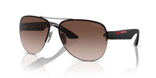 Prada Sunglasses PS55YS 5AV02P Gunmetal Black Frame / Brown Lens 64mm NEW