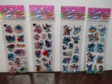 Disney Lilo And Stitch Puffy Stickers Lot Of 4 Sheets Set B