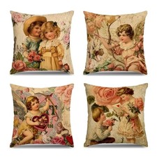 Valentine's Day Pillow Covers 18x18, Happy Valentines Day Throw Pillow Vintage