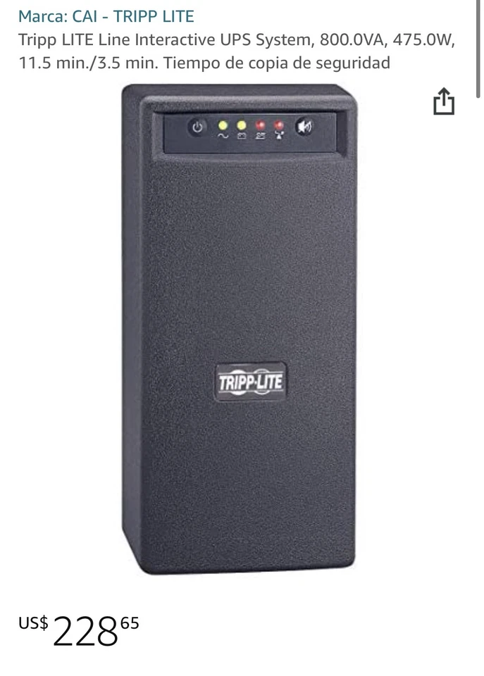 TRIPP LITE OMNIVS800 Line Interactive,800.0VA,120VAC - Image 2 of 2