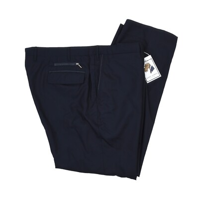 ZILLI PARIS Hosen Gr 60 Wolle Seide Wool Silk Marineblau Navy Blue Pants Classic