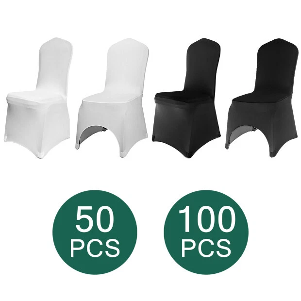 100/50 White/Black Cover Spandex Lycra Chair Cover Wedding Banquet Party  Folding