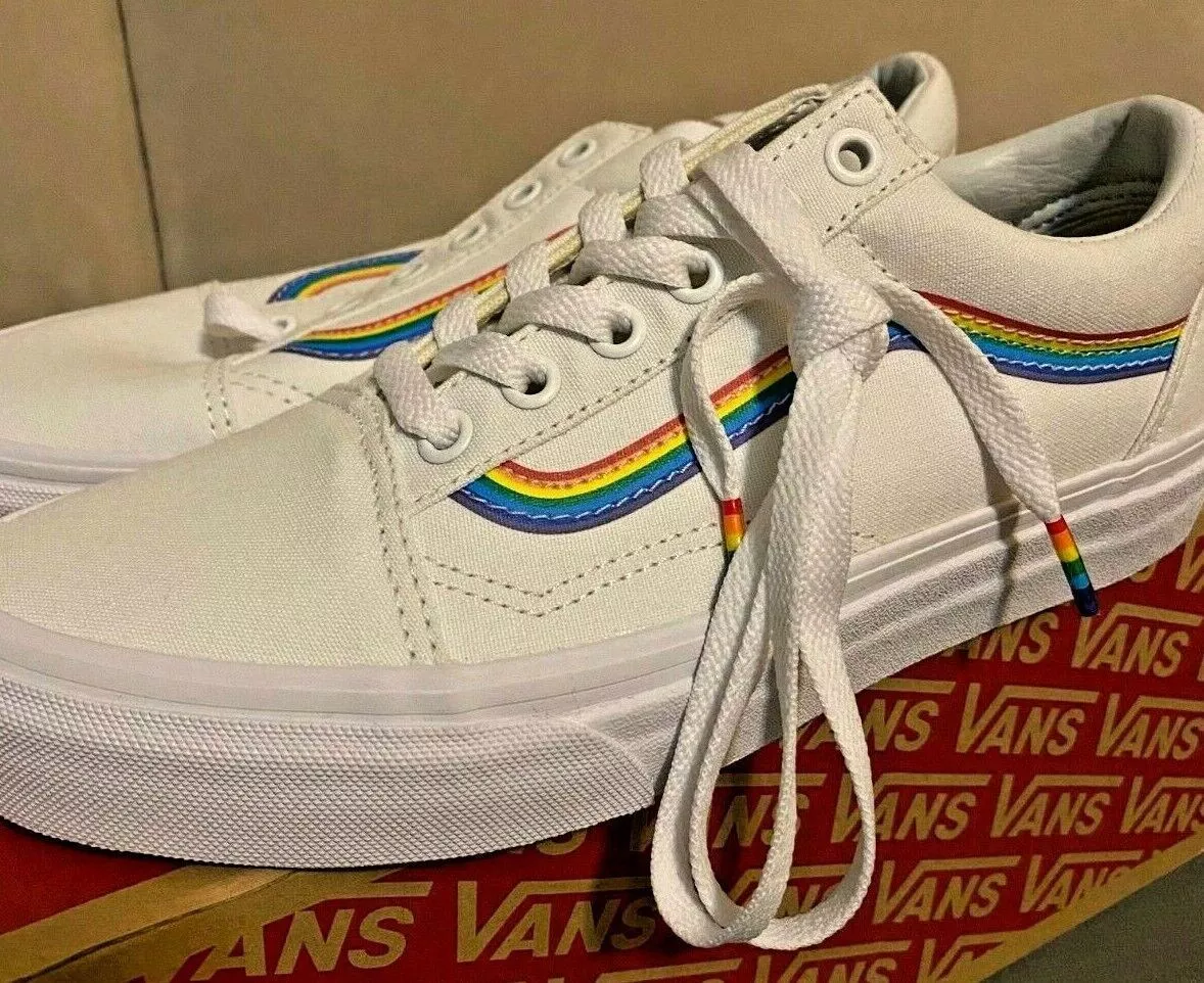 Rainbow stripe old cheap skool vans