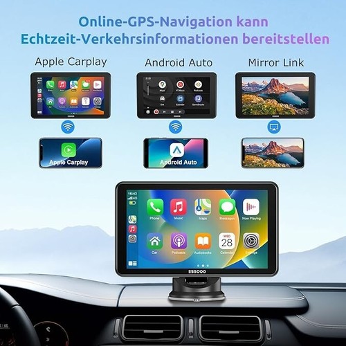 CarPlay & Android Auto, schermo per auto IPS da 7 pollici, supporto Siri, google - Foto 2 di 7