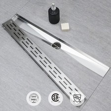 SANITEMODAR LINEAR SHOWER DRAIN REMOVABLE GRATE SHOWER DRAIN 48" BRUSHED 304 SS