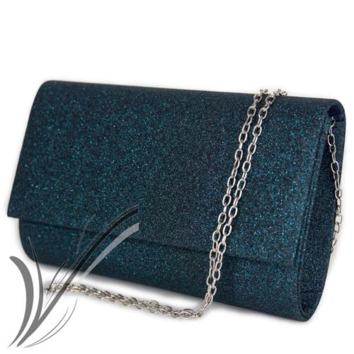Pochette blu eleganti da cerimonia clutch glitter gioiello borsetta brillantini - Foto 1 di 2