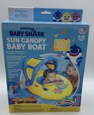 Swimways Pinkfong Baby Shark Sun Canopy Baby Boat With Music NEW 9-24 months
