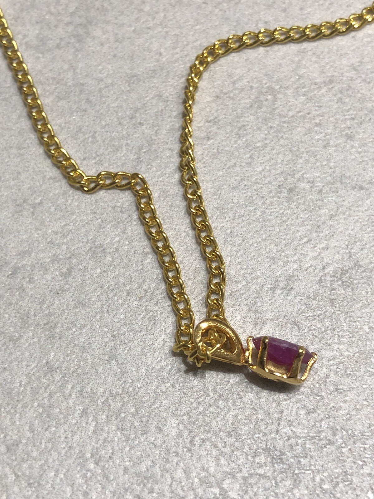 Yellow Gold Plated Solitaire Ruby Gemstone Pendan… - image 5