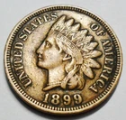 1899 P Indian Head Cent Penny *AU - ABOUT UNCIRCULATED* *FREE SHIPPING*