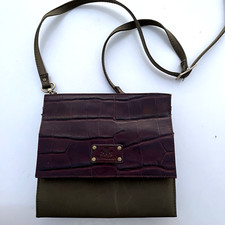 Rowallan Of Scotland Olive Green Crocodile Croc Croco Crossbody Purse ❤️blt39j1