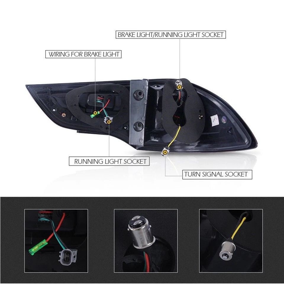 Par de lâmpadas traseiras de LED vermelhas para 2009-2014 Mitsubishi Montero Sport Smoke - Imagem 3 de 4