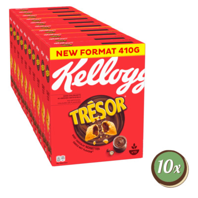 Multipack: 10x Kelloggs Tresor je 410g - Choco Nut Flavour