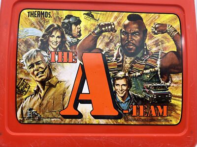 Vintage A-Team Mr. T Plastic Lunch Box 1983 Red No Thermos