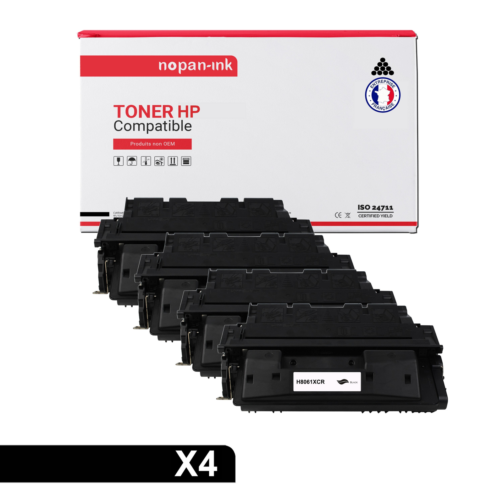 Toner C8061X noir lot de 4 à haute capacité pour des textes ultra nets