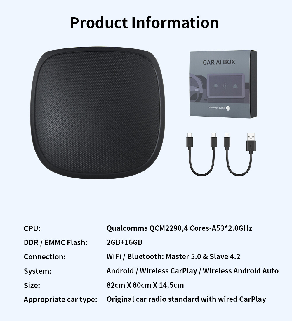 Car Box Android 11 Portable Wireless Carplay & Wireless Android