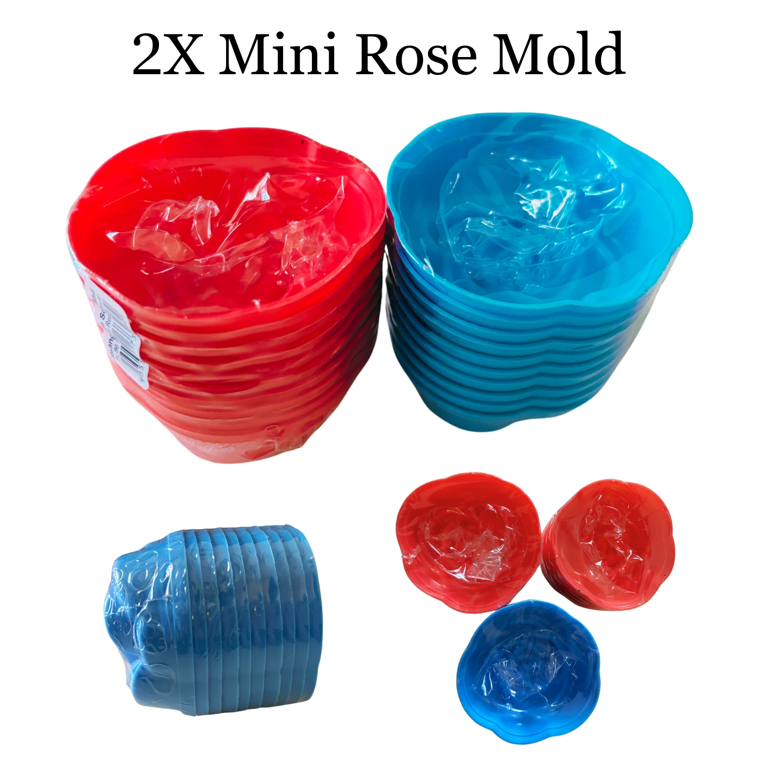 2X Mini Rose Muffin Jello Custard Mousse Ice Cream Kue Putu Ayu Mold 20pcs