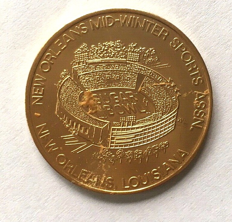 New Orleans 1969/1970 First Sugar Bowl Parade & Ball Gold Aluminum Doubloon