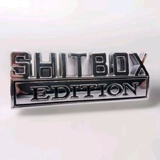 3D Shitbox Edition KFZ Metall Aufkleber Auto Sticker Logo Schriftzug Tuning