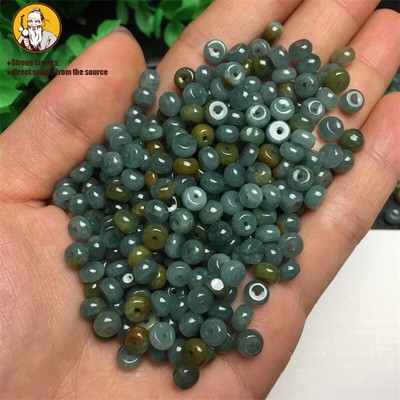 (50 pcs/pack) Natural Jade A-grade Ice Seed Blue Water Abacus Bead DIY
