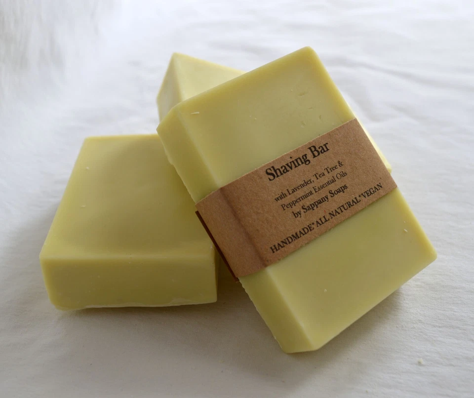 SAPPANY SOAPS Natural shaving soap bar face body lavender tea tree mint organic ingredients