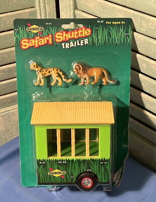 Collectible Sunoco 2001 Safari Shuttle Trailer Lion Cheetah In Package