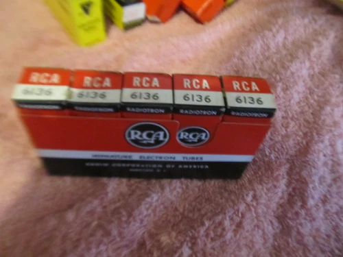 LOT 5 NOS VINTAGE ELECTRONIC 6136 RCA TUBE HAM CB RADIO TRANSMITTER AMPLIFIER