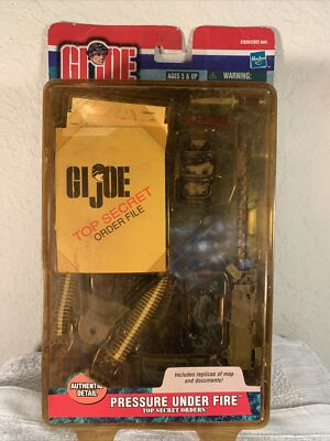 #ad Hasbro Gi Joe Top Secret Orders Pressure Under Fire Set Machine Gun Knife 2000 $22.35