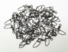 25 Pcs  Barrel Swivel with Safty Snap Connector Solid Rings Fishing