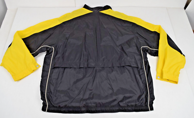 Vintage Nike Jacket Size XXL 90s Black Yellow Swoosh Sleeve Stripe
