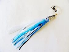 7 inch Bullet Jet Head Rigged BLUE Saltwater Trolling Fishing Lures -1 Piece
