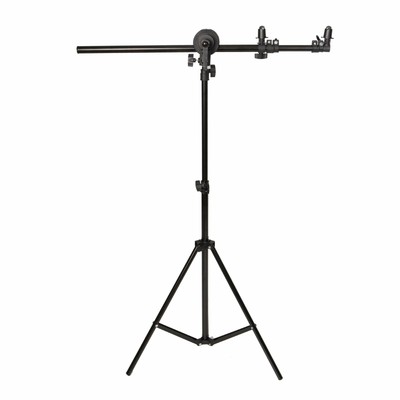 Studio Photo Reflector Holder Extendable Boom Arm w/ 2m Collapsible Light Stand