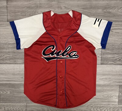 Cuba National Team #66 Yasiel Puig Baseball Jersey Shirt Mens XL