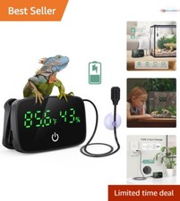 Reptile Thermometer Hygrometer LED Digital 2-in-1 Accurate Terrarium Gauge