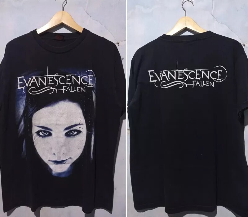 Evanescence Band Basic Black T shirt 2 Side 90s Unisex For Men