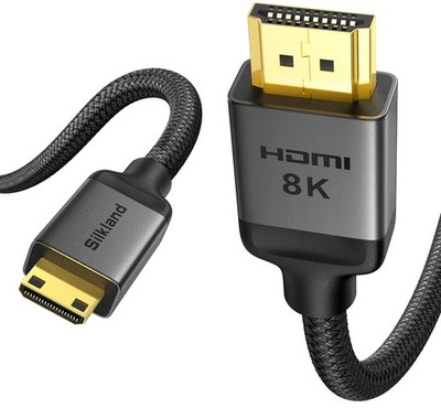 8K 4K Mini HDMI to HDMI Cable 6.6FT, Mini HDMI 2.1 Cord [8K 60Hz, 4K@240Hz 144Hz