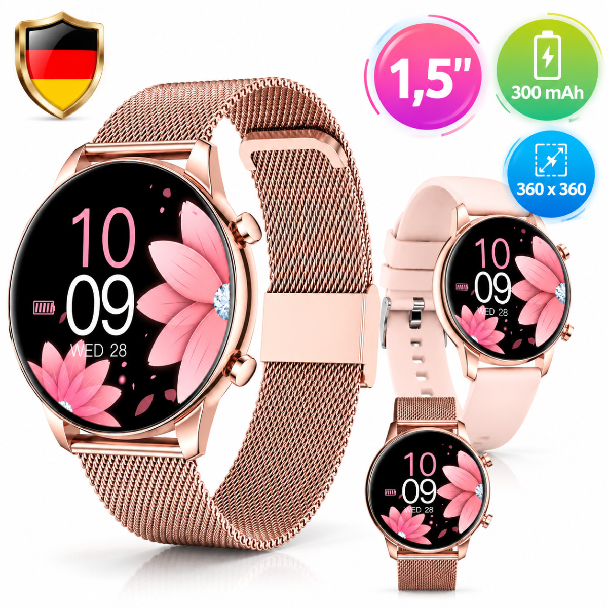 Smartwatch Uomo Donna con Funzione Telefono Orologio Fitness per Android e iOS Fitness