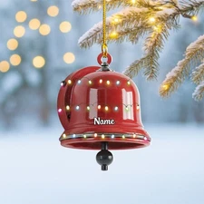 Personalized Wall Mounted Fire Alarm Bell 2D Flat Ornament, Christmas Home Decor