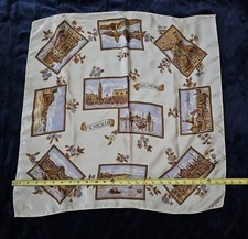 VTG Neck Head Scarf Venice Italy Souvenir Venezia Historical Landmarks 26x26"