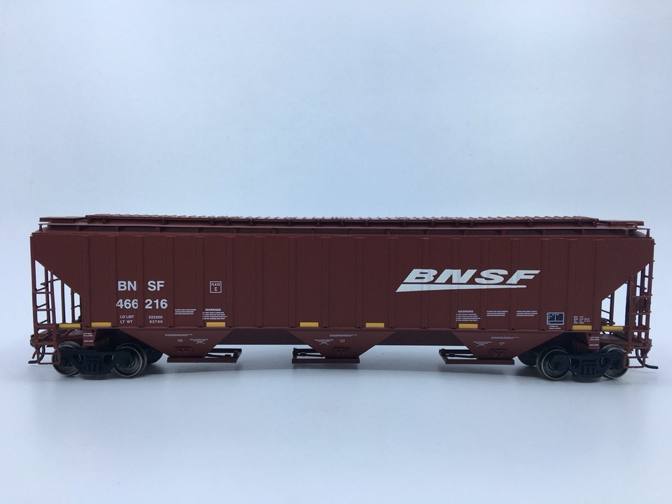 HO Intermountain BNSF 4750 Cu Ft 3-Bay Covered Hopper #466216 Metal ...